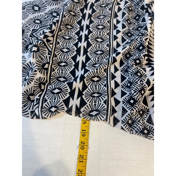 Old Navy Halter Maxi Dress Geometric Black White Pink Print Large - Picture 7 of 7